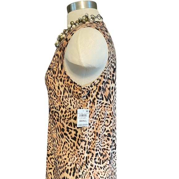 INC Brown and Tan Leopard Print V-Neck Tank Top - Picture 12 of 15